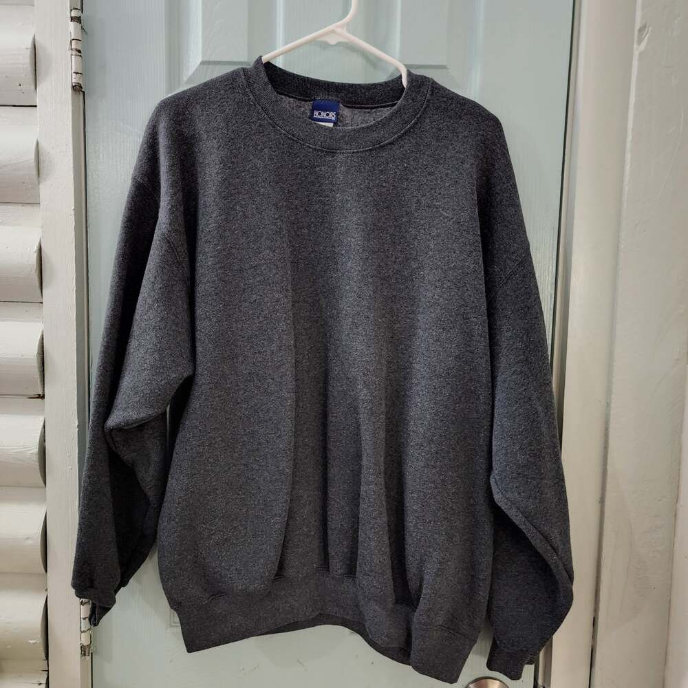 Vintage blank crewneck grey men's large usa made
